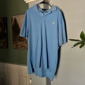 NWOT Polo by Ralph Lauren Blue Polo with Yellow Logo Large